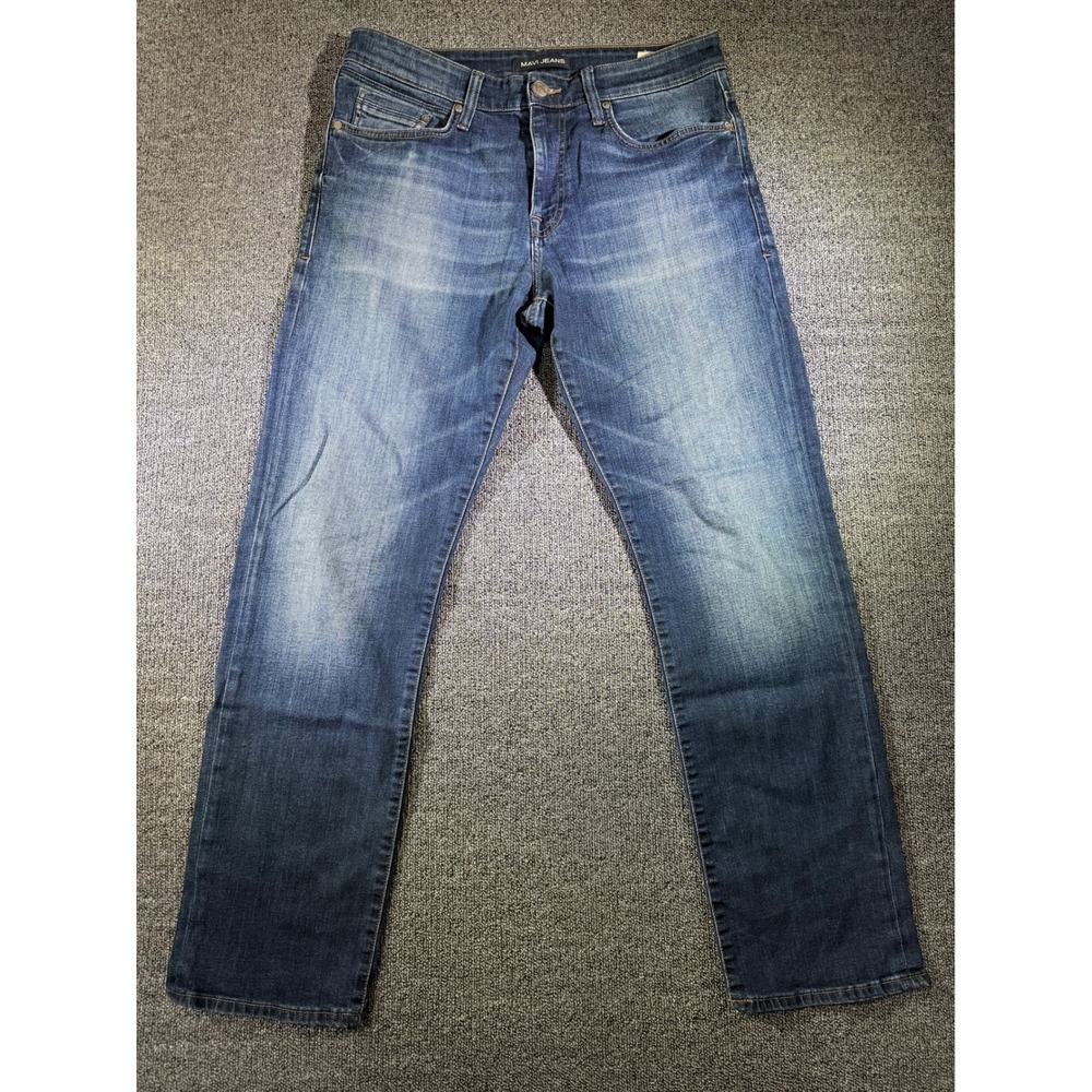 Mavi Myles Straight Leg Mens Jeans Blue Medium Wash Stretch 32x32 17082
